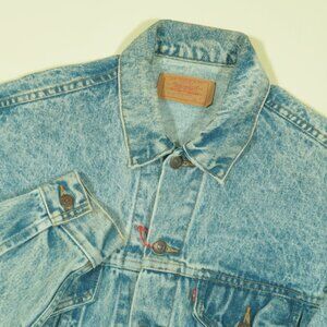 Vintage 1980s Levis Type 3 Trucker Jacket Mens M Blue Acid Wash Made In USA